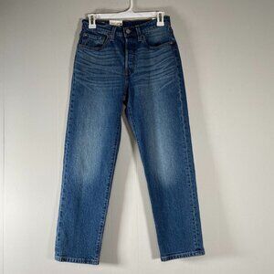 Levi's Premium 501 Cropped Denim Jeans Women's 26 Mid Rise Button Fly Blue NWT